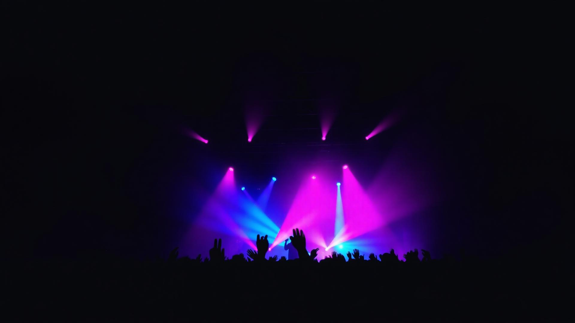 Concert stage with vibrant lights